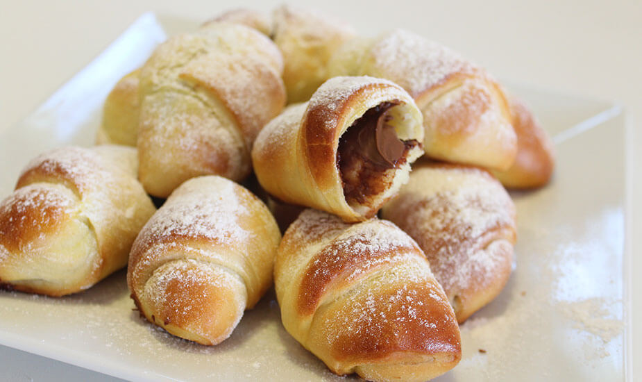 Kiflice s čokoladnim namazom