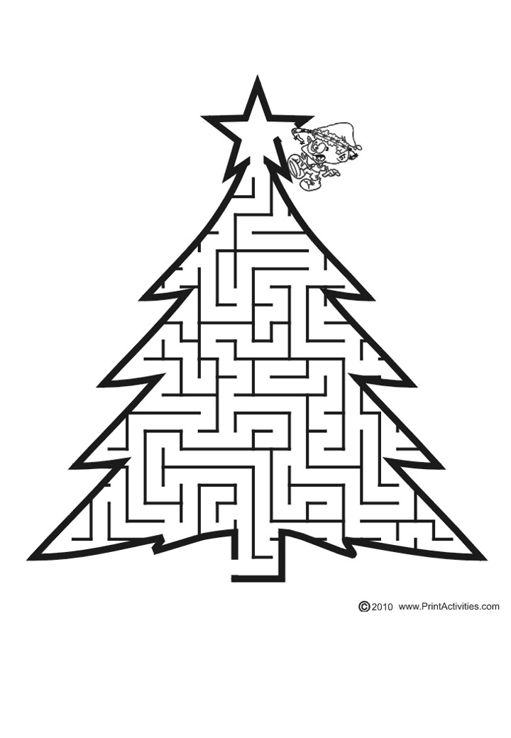 Božićni labirinti za printanje