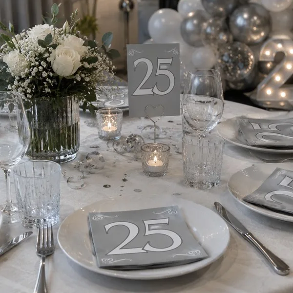 Party salvete broj 25, srebrne, 33*33 cm - Slika 2