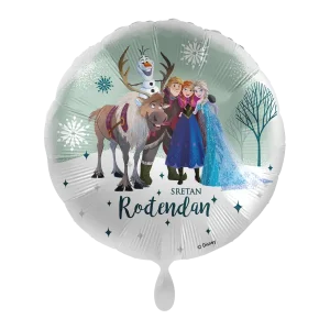 Folijski balon, Frozen, Sretan rođendan, 43 cm