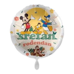 Folijski balon Mickey Mouse, Sretan rođendan, 43 cm