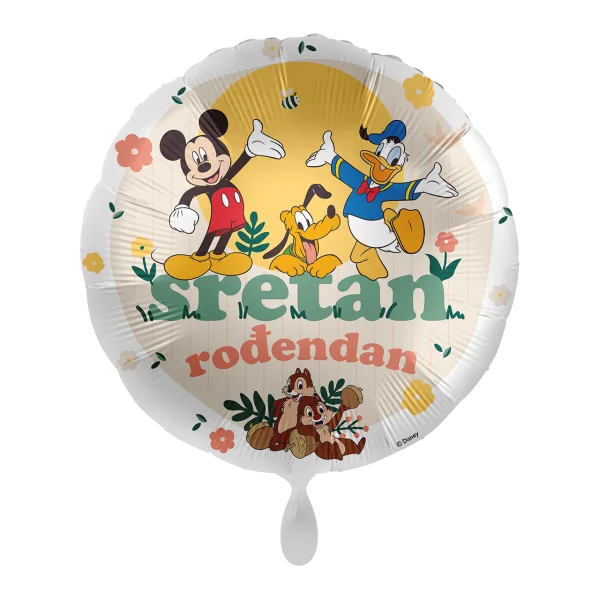 Folijski balon Mickey Mouse, Sretan rođendan, 43 cm