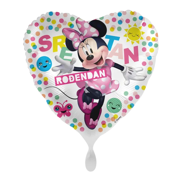 Folijski balon, Minnie Sretan rođendan, 43 cm