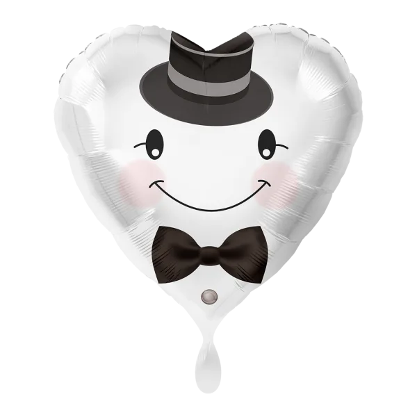 Folijski balon srce, mladoženja, 43 cm