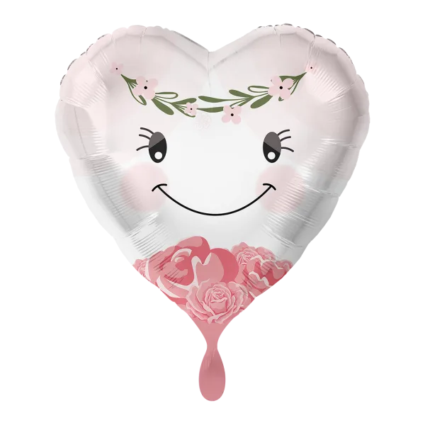 Folijski balon srce, mladenka, 43 cm