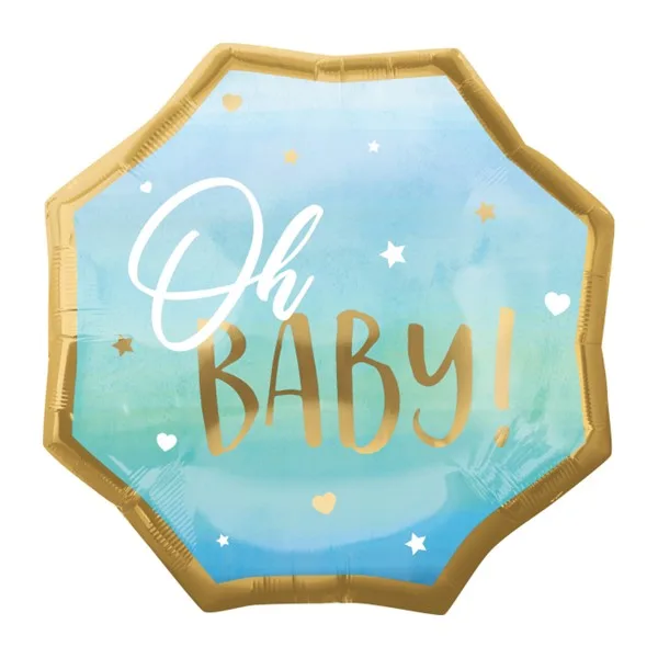 Folijski balon Oh Baby plavi, 55 cm