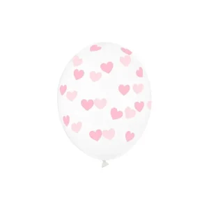 Crystal Clear baloni baby roza srca, 6 kom
