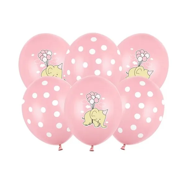 Pastelni balon 30 cm, roza slonić, 50 kom