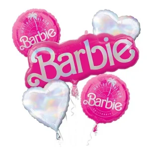 Buket folijskih balona BARBIE, 5 kom