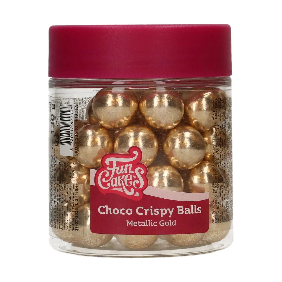 Choco Crispy Balls, zlatne, 130 g