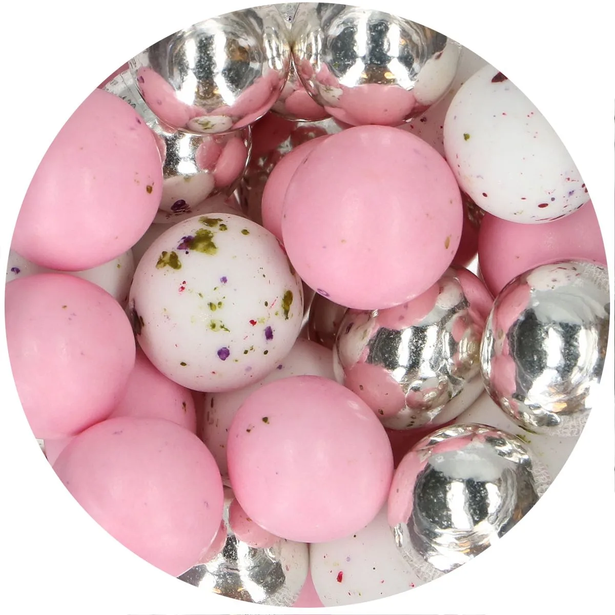 Choco Crispy Balls, bijele/roza/srebrne, 130 g - Slika 2