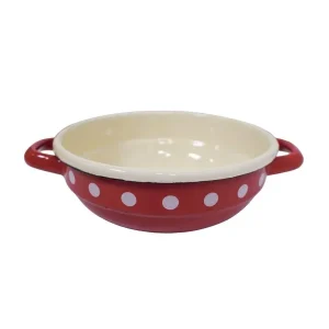 emajlirana zdjela retro crvena s tockicama