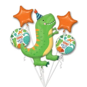 Buket folijskih balona DINO, 5 kom