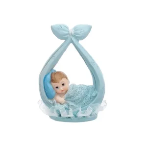 Figura za tortu, beba u plavoj marami, 11 cm