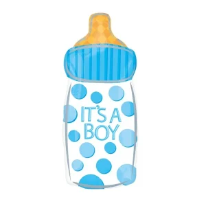 Folijski balon plava bočica, It’s a Boy, 25×58 cm