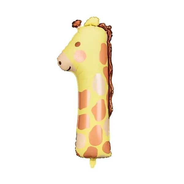 Folijski balon broj 1, žirafa, 90 cm