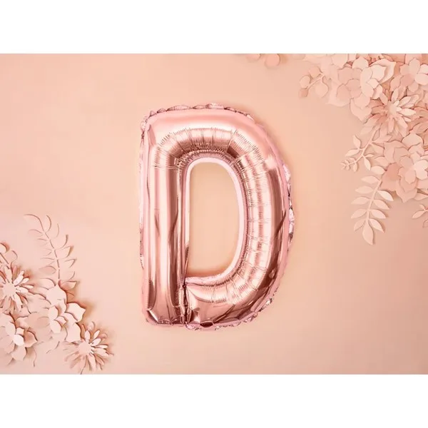 Folijski balon 35cm, slovo D, rose gold - Slika 2