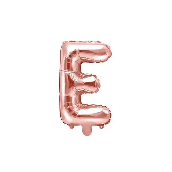 Folijski balon 35cm, slovo E, rose gold