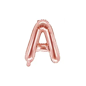 Folijski balon 35cm, slovo A, rose gold