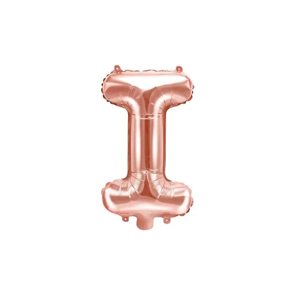Folijski balon 35cm, slovo I, rose gold