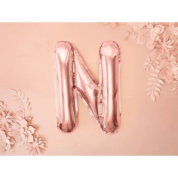Folijski balon 35cm, slovo N, rose gold - Slika 2