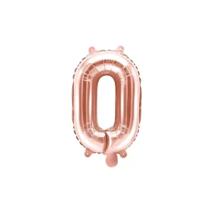 Folijski balon 35cm, slovo O, rose gold