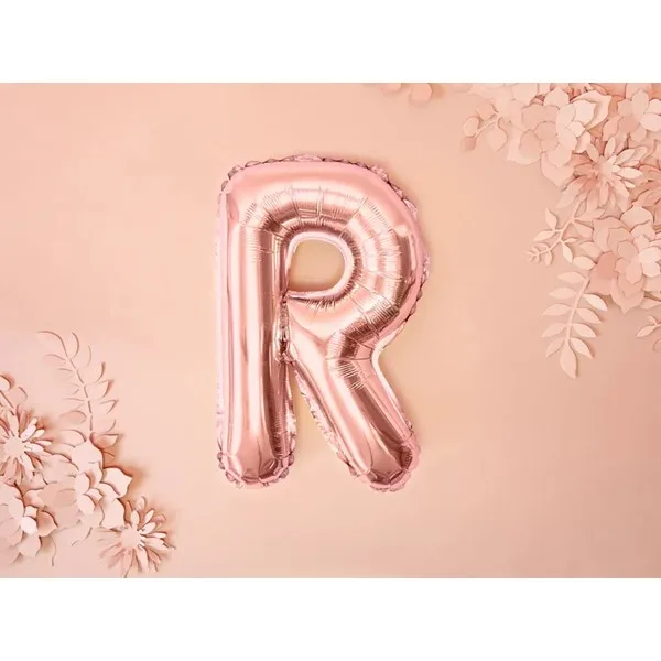 Folijski balon 35cm, slovo R, rose gold - Slika 2