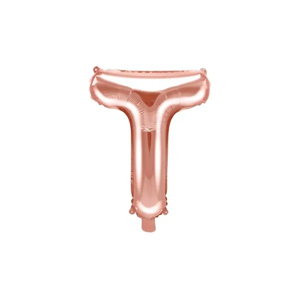 Folijski balon 35cm, slovo T, rose gold