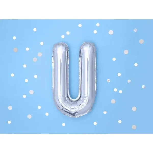 Folijski balon 35cm, slovo U, silver - Slika 2