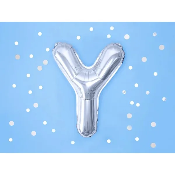 Folijski balon 35cm, slovo Y, silver - Slika 2