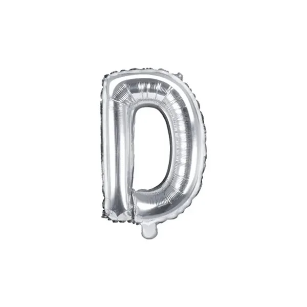 Folijski balon 35cm, slovo D, silver
