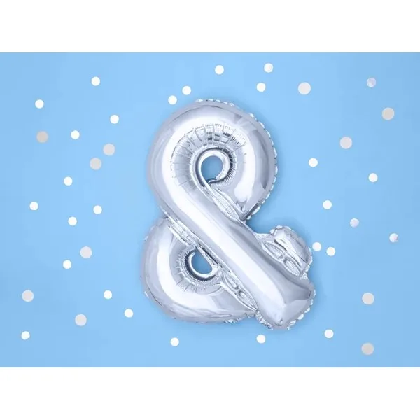 Folijski balon 35cm, znak &, silver - Slika 2