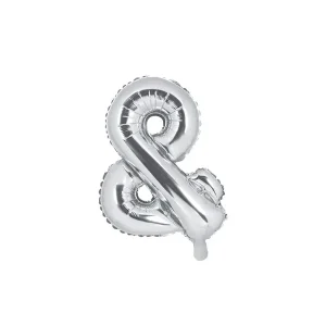Folijski balon 35cm, znak &, silver