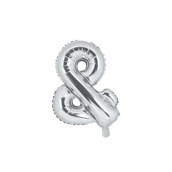 Folijski balon 35cm, znak &, silver