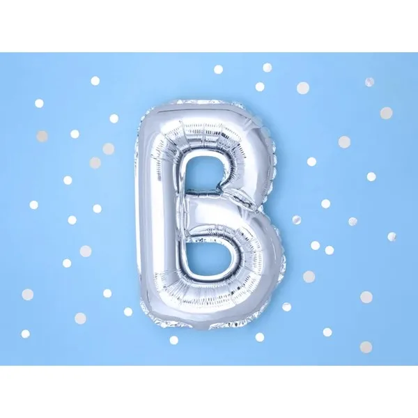 Folijski balon 35cm, slovo B, silver - Slika 2