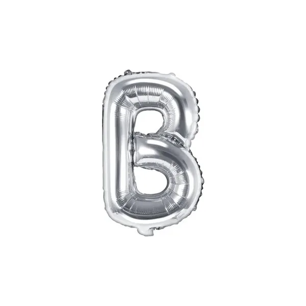 Folijski balon 35cm, slovo B, silver