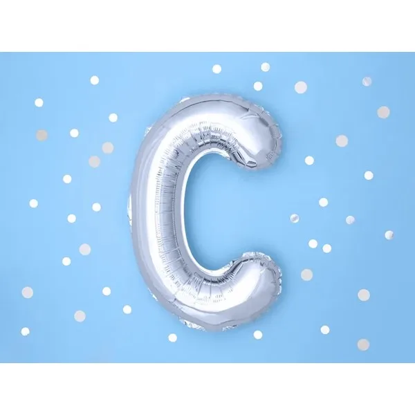 Folijski balon 35cm, slovo C, silver - Slika 2
