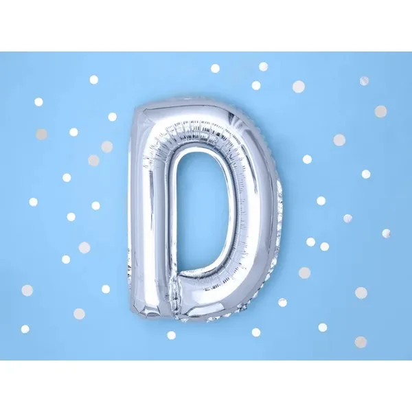 Folijski balon 35cm, slovo D, silver - Slika 2