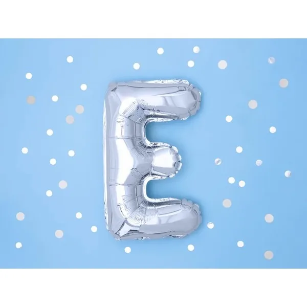 Folijski balon 35cm, slovo E, silver - Slika 2