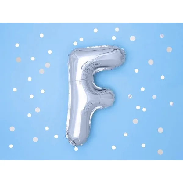 Folijski balon 35cm, slovo F, silver - Slika 2
