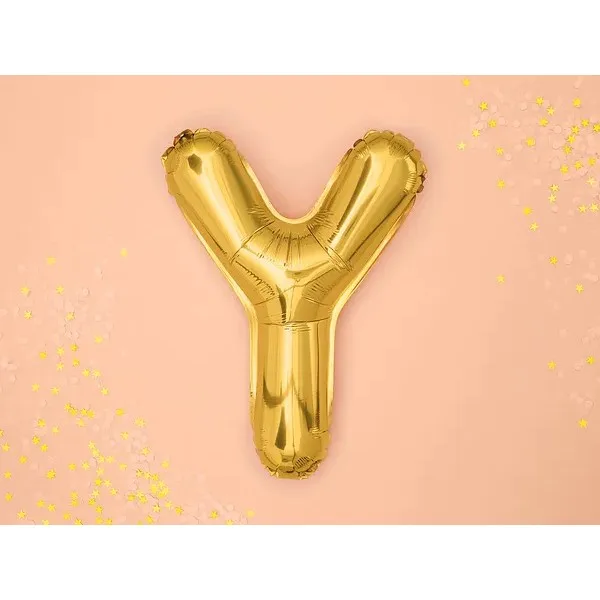 Folijski balon 35cm, slovo Y, gold - Slika 2