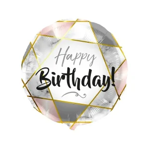 Folijski balon Happy Birthday, 45 cm