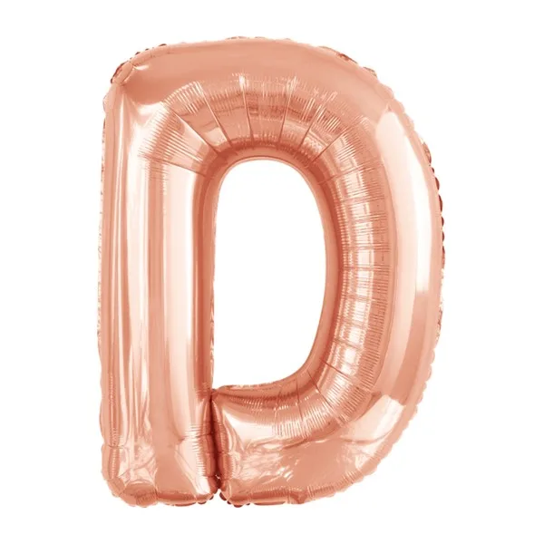 Folijski balon 80cm, slovo D, rose gold