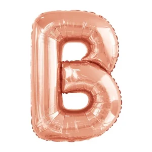 Folijski balon 80cm, slovo B, rose gold