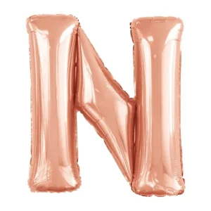 Folijski balon 80cm, slovo N, rose gold