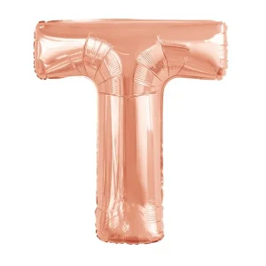 Folijski balon 80cm, slovo T, rose gold