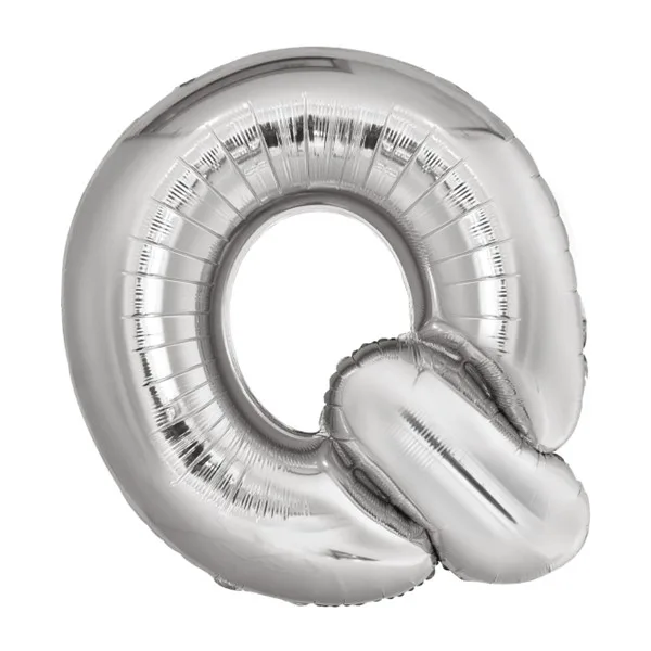 Folijski balon 80cm, slovo Q, silver