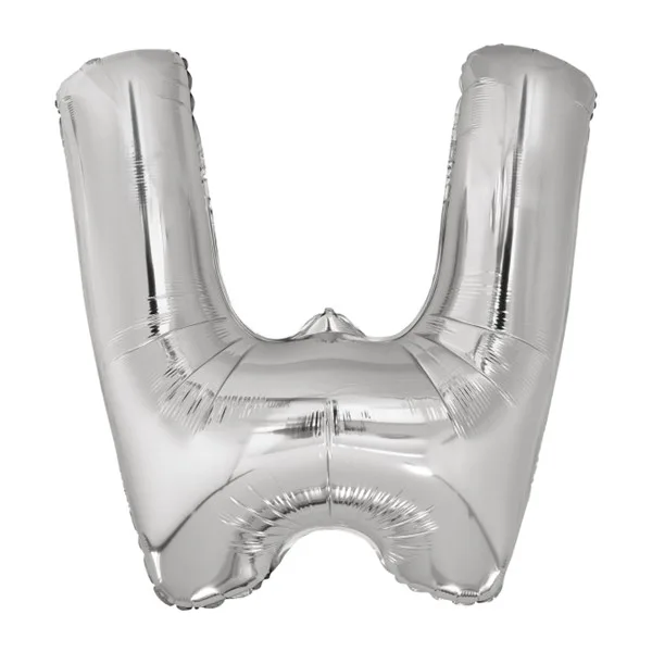 Folijski balon 80cm, slovo W, silver