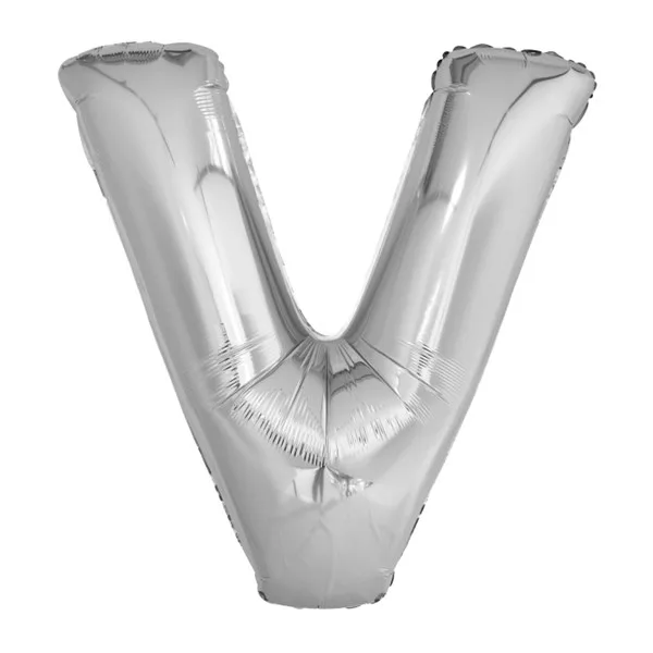 Folijski balon 80cm, slovo V, silver