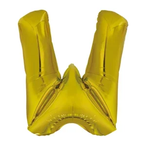 Folijski balon 80cm, slovo W, gold